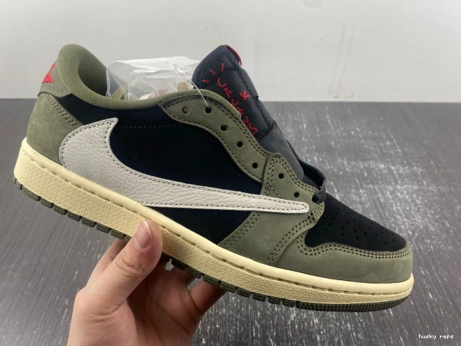 Rep Husky OG SP DM7866-002 'BLACK X TRAVIS SCOTT LOW AIR OLIVE' JORDAN 1 0705